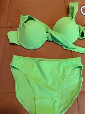 Adjustable Lime Green Two-Piece Bikini Set